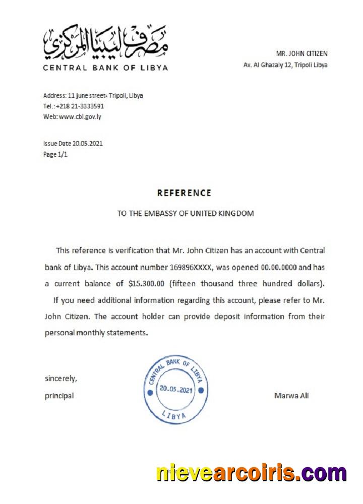 Libya Central Bank reference